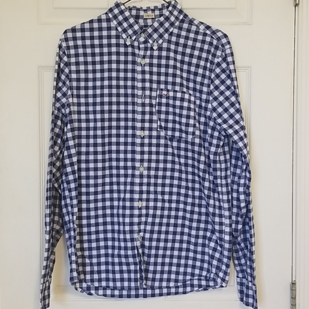 Hollister Stretch Gingham Button Down 🌊